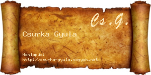 Csurka Gyula névjegykártya