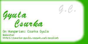 gyula csurka business card